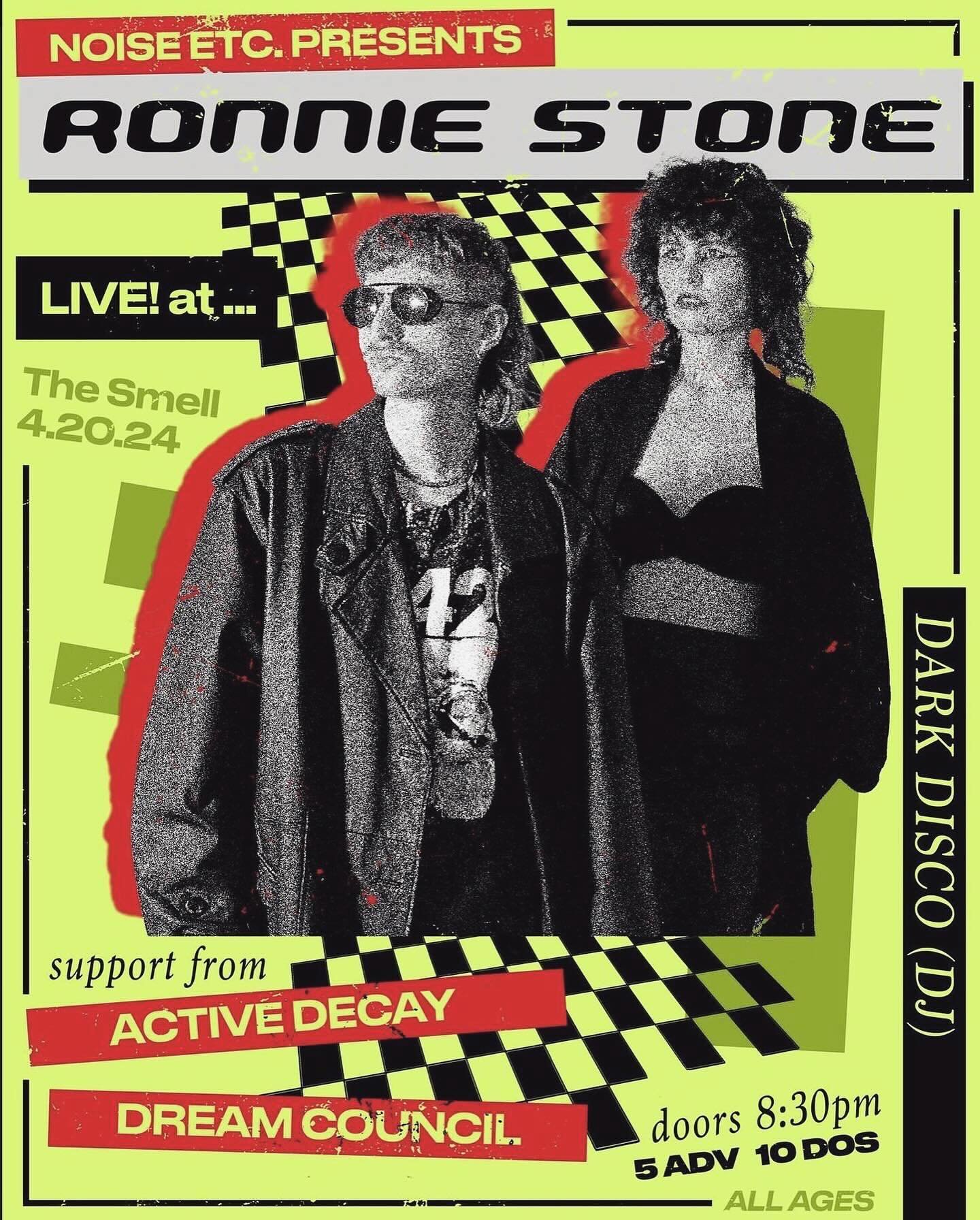 TONIGHT we begin our LA invasion with a dank lineup to get your ass properly zooted featuring @active_decay @dream_council &amp; is at @thesmell237

Presented by @noiseetcpresents &amp; @between_booking 
Flyer by @klypi__ 👽✨
DOORS 8:30P
ALL AGES // 