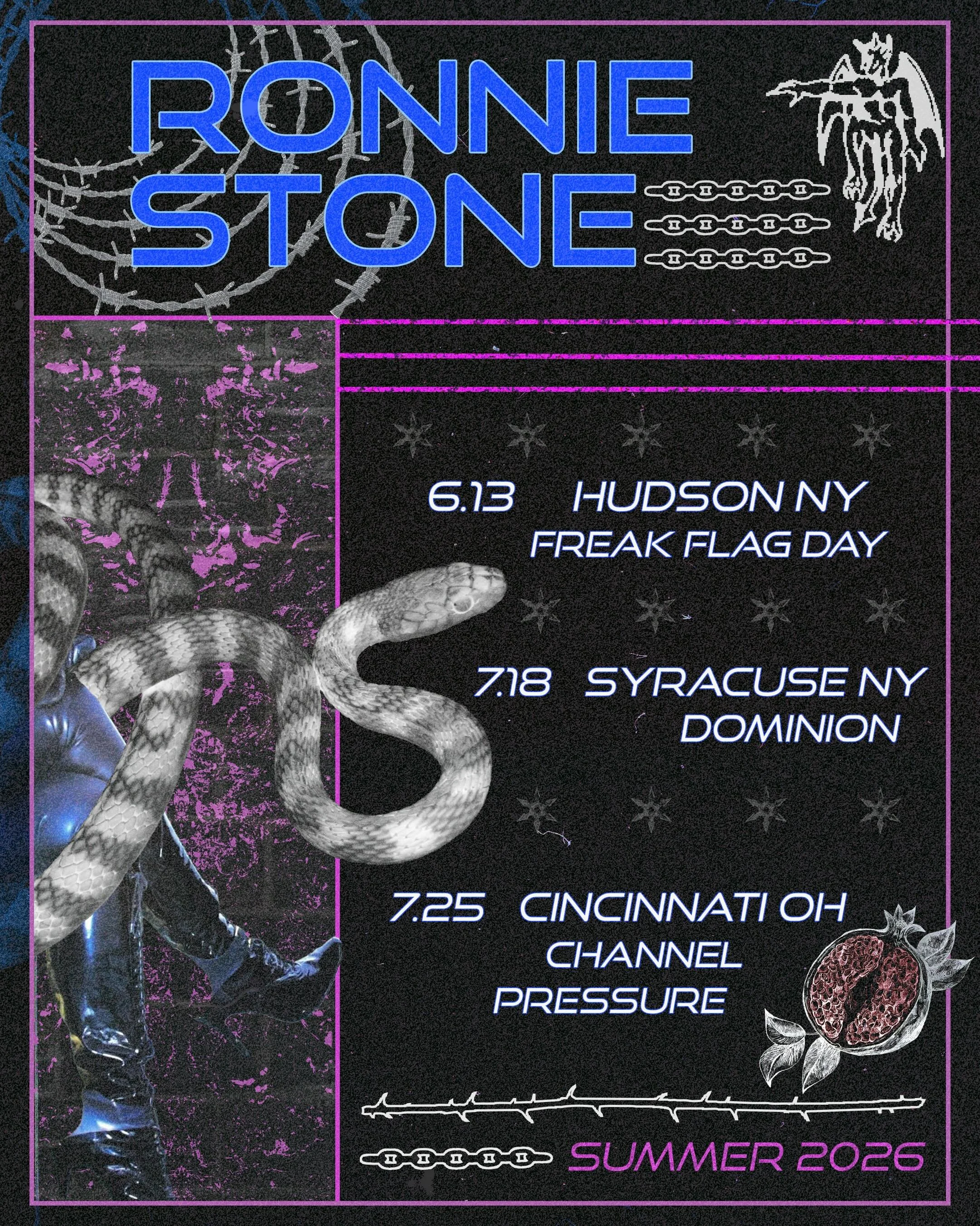 ⛓️ SUMMER 2026 ⛓️

SAT 6/16 HUDSON NY 
Freak Flag Day
w/ @xmadmx 
@basilicahudson

SAT 7/18 SYRACUSE NY
Dominion Goth Night
@dominion_syr @liuliuliminal @afterdarkpresents @thesongsyr

SAT 7/25 CINCINNATI OH
Channel Pressure 
w/  @dil.dox @broodfaye 
