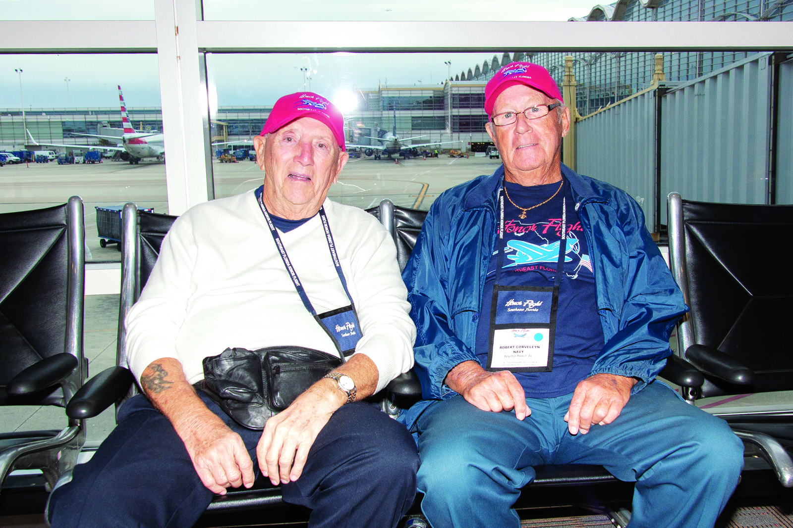Charlie Malpere and Robert Corveleyn, both 87, catch up after not seeing each other for 70 years since they graduated high school in Springfield, N.J. The two had an unexpected reunion after Corveleyn noticed Malpere’s name tag and have discovered that they live 5 miles from each other in Boynton Beach.