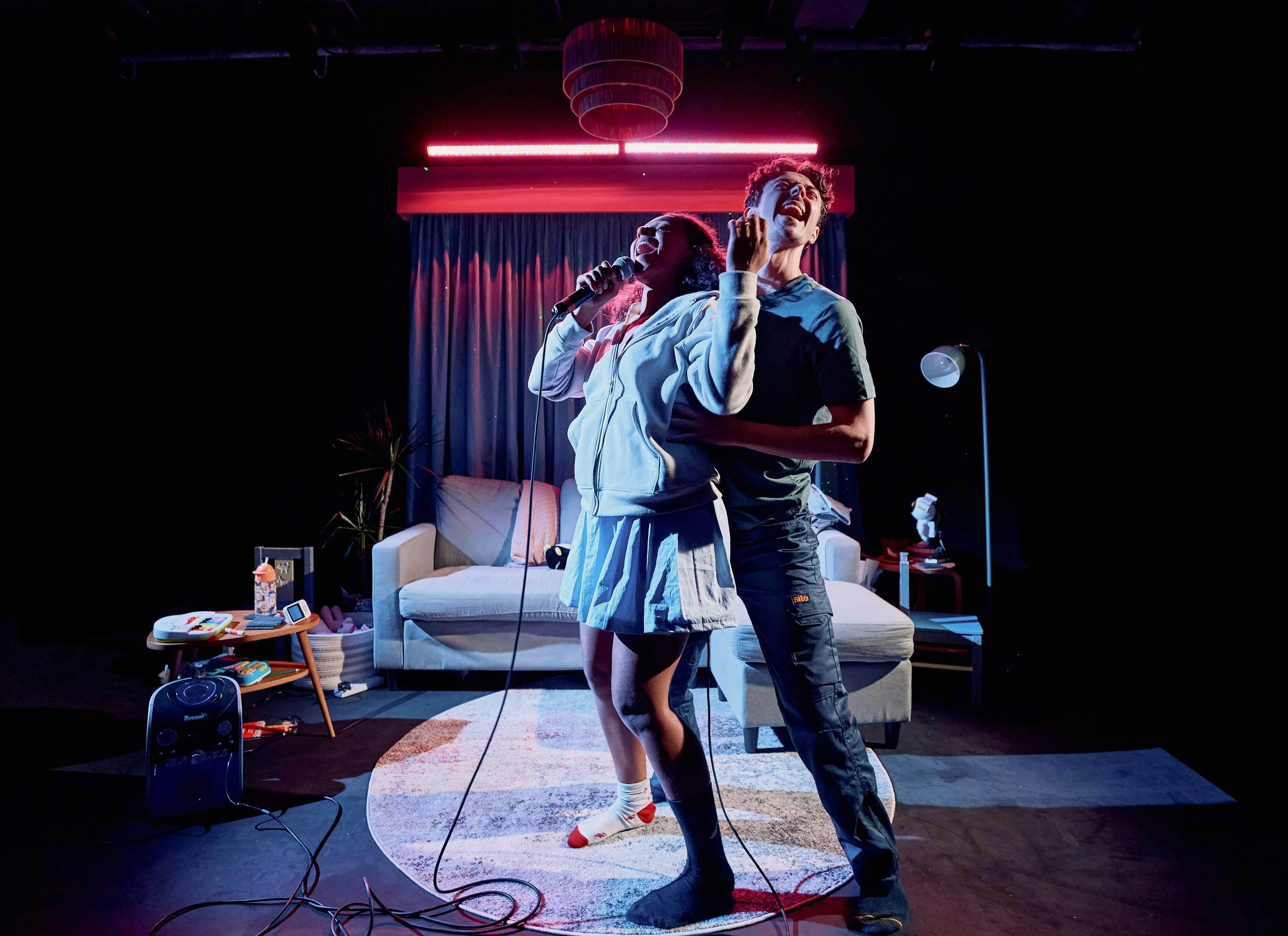 l-r Tia Bannon (Billie) and Jerome Yates (Peter) in _I_m Not Being Funny_ at Bush Theatre.  Photo credit Richard Lakos.-0244.jpg