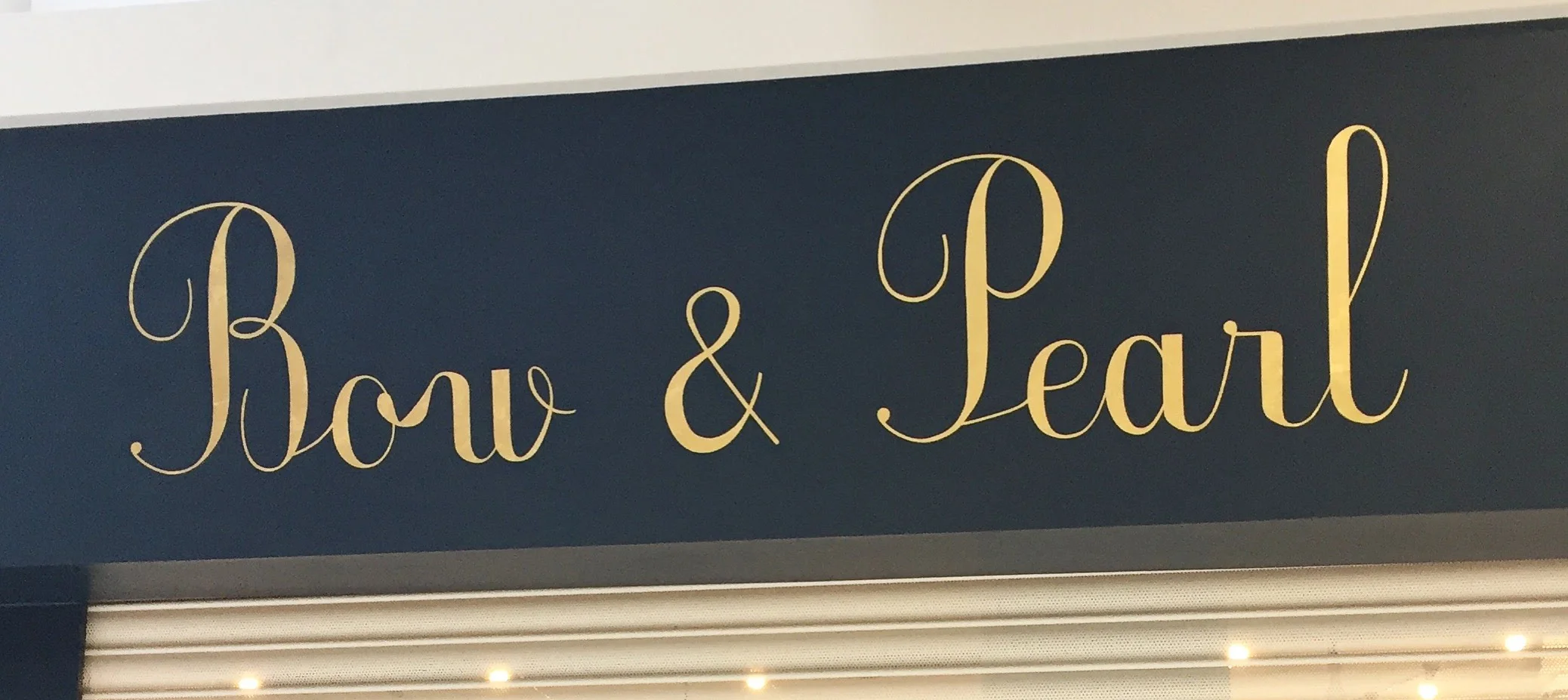 BOW & PEARL, Rathmines shopping centre. Design: Bow & Pearl. Gold leaf.