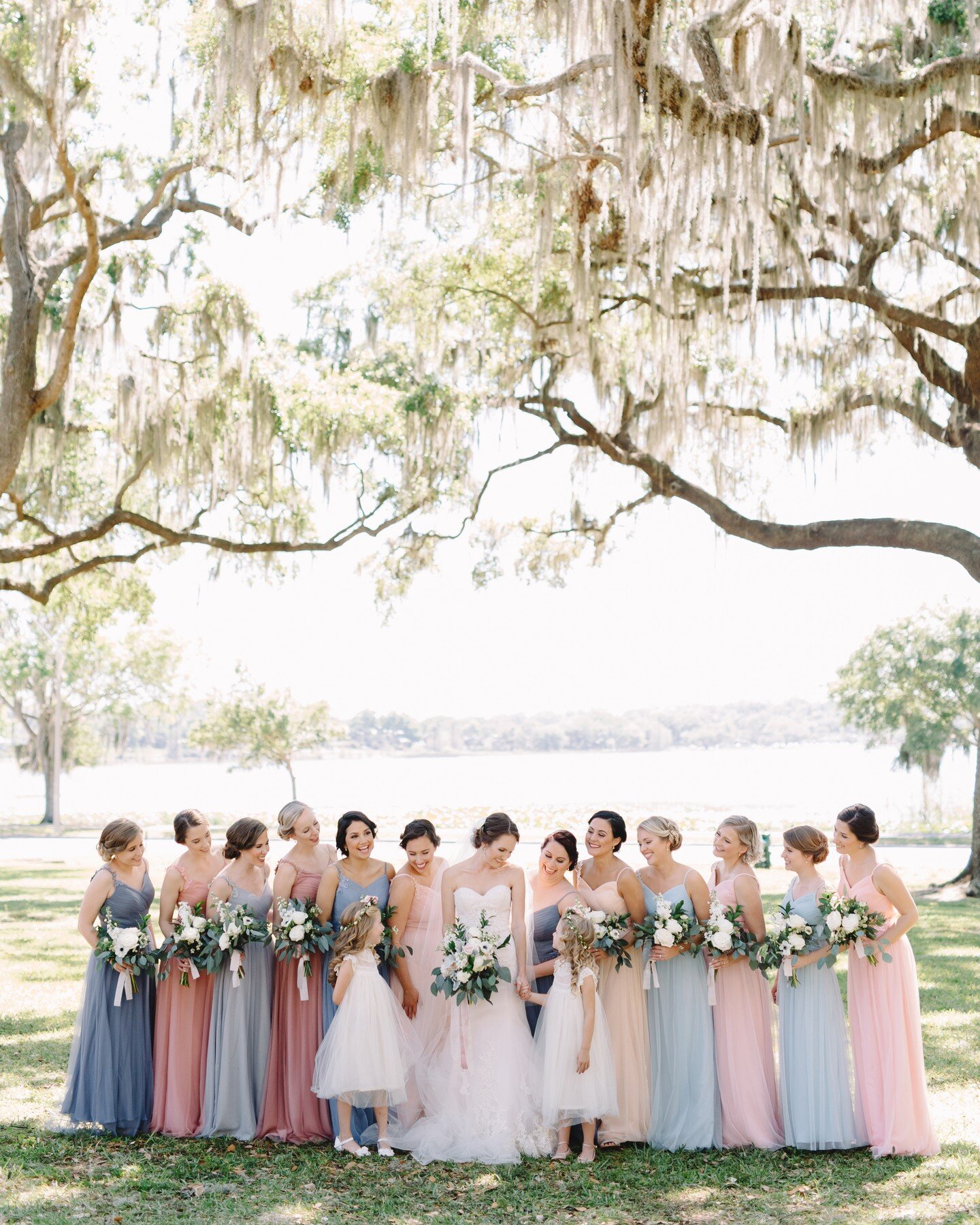 Arielle and all her girls under the beautiful Florida oaks.
