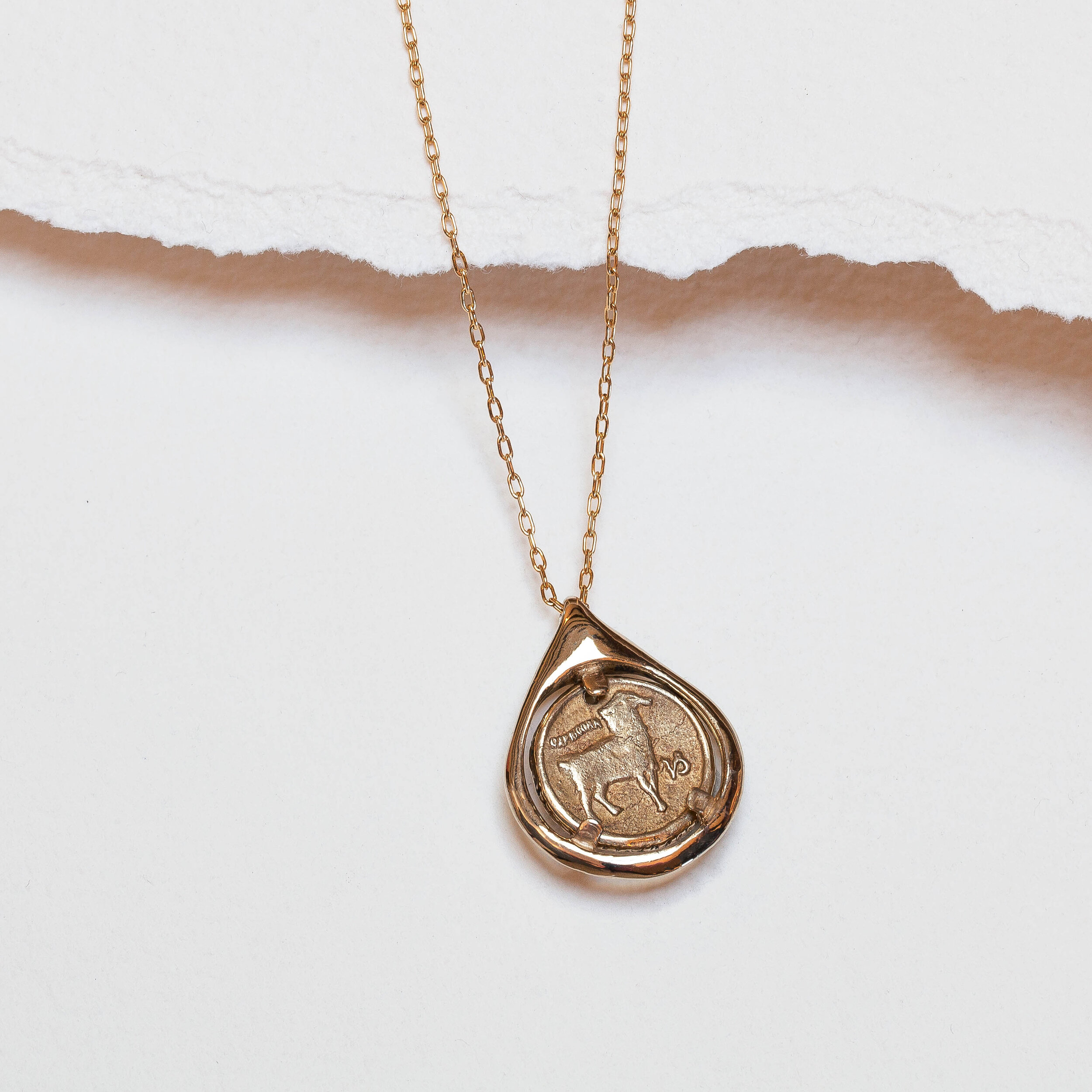 mmddyyyy zodiac tear coin necklace 
