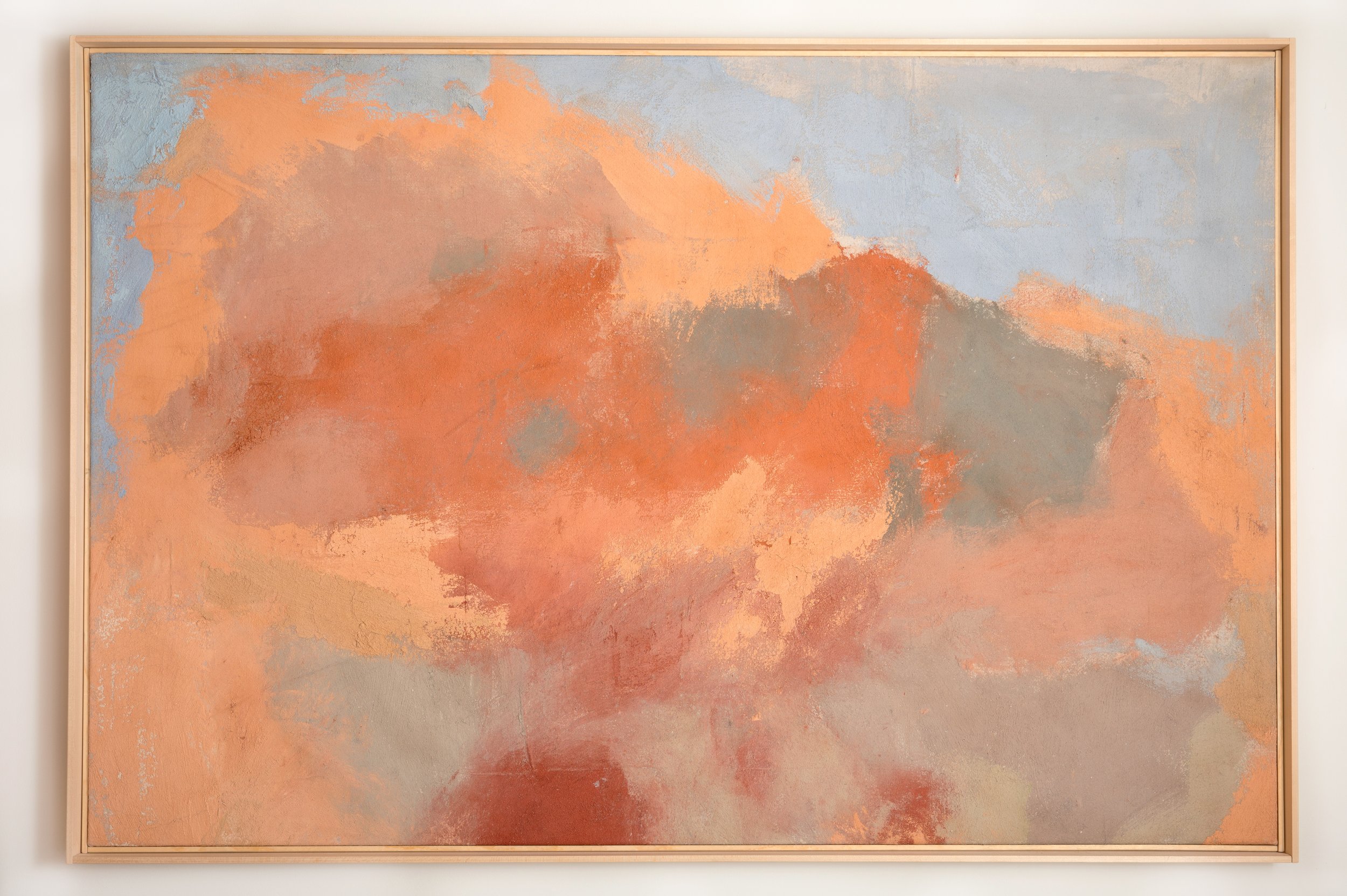   Sands of Sundown       61.5” x 2” x 41.5” / 2022 earth pigments on stretched raw canvas with pine flute frame 