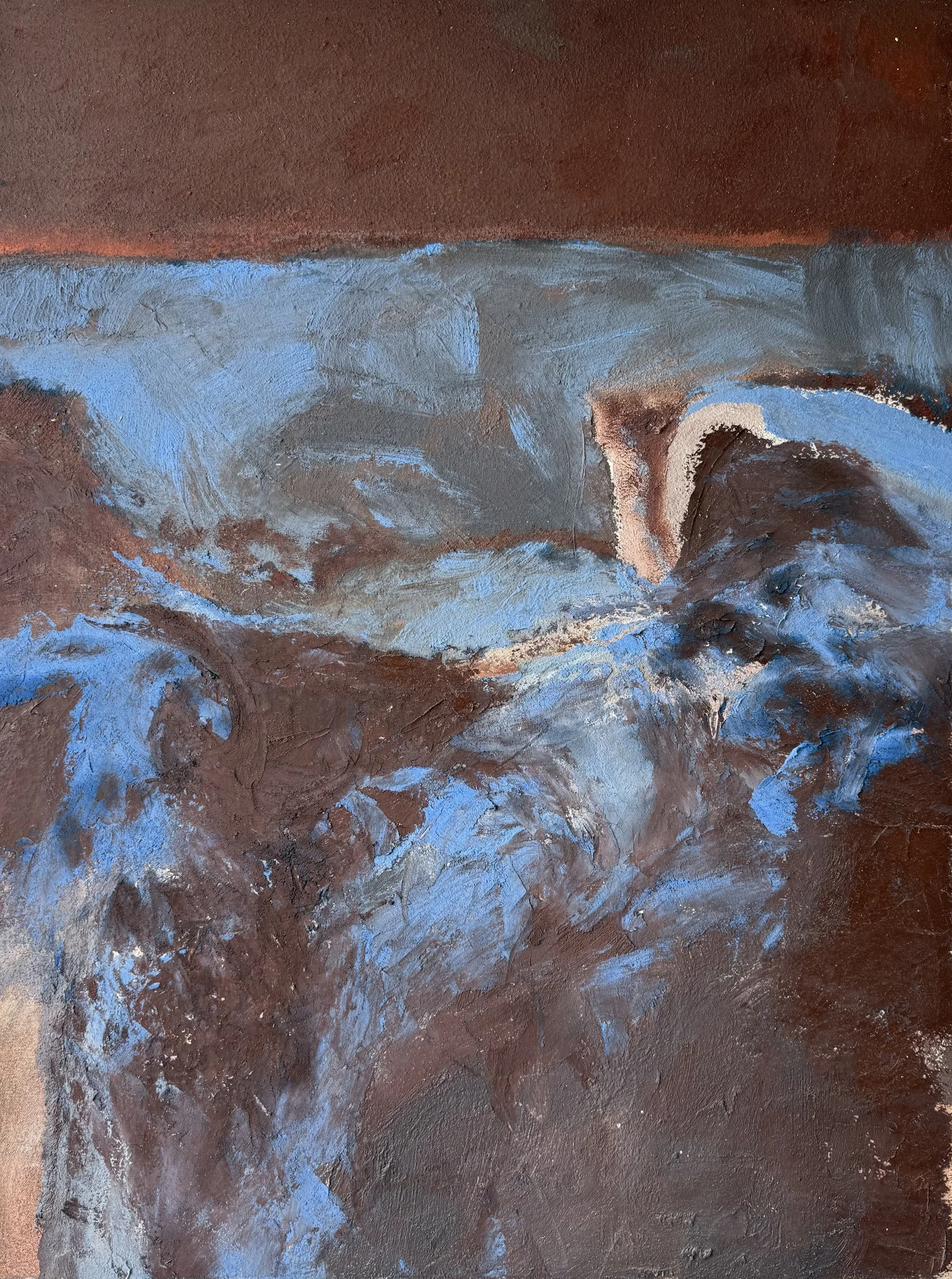   Yemanjá   30"x 1.5” x 40"  / 2025   Earth pigments and oil on stretched canvas 