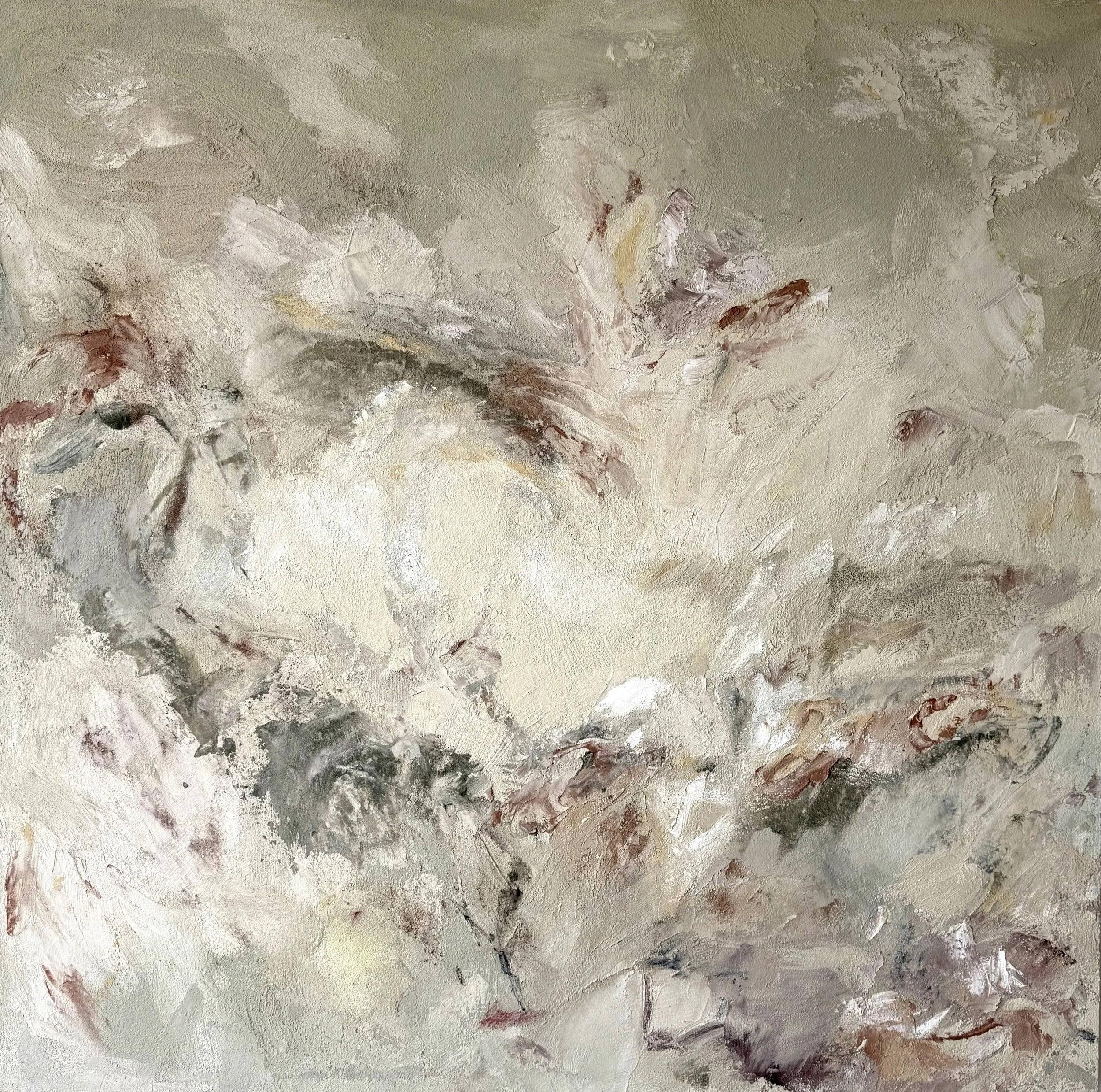   Travertine and Marble   50” x 50” / 2024  plaster , oil, earth pigments on stretched canvas frame 