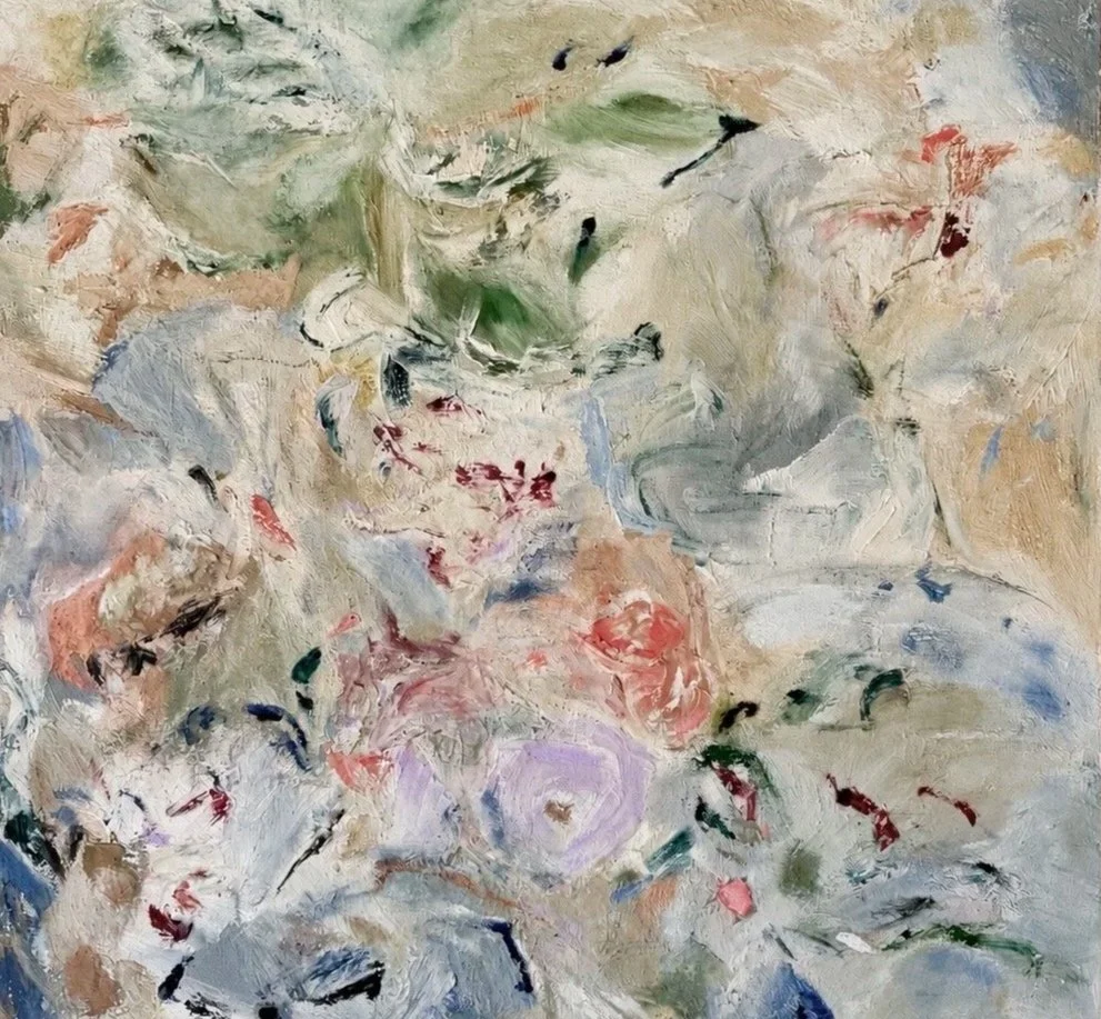   Her Garden   47” x 50” / 2025   Fresco: plaster, earth pigments and oil on canvas 