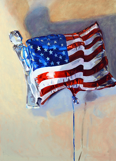 Pleasure Index (Flag), 2016, oil on canvas, 30 x 40 in