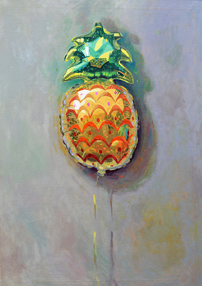 Pleasure Index (Pineapple), 2016, oil on canvas, 30 x 40 in