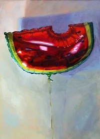 Pleasure Index 4 , 2016, oil on canvas, 30 x 40 in, $3000, (ships rolled in a tube)