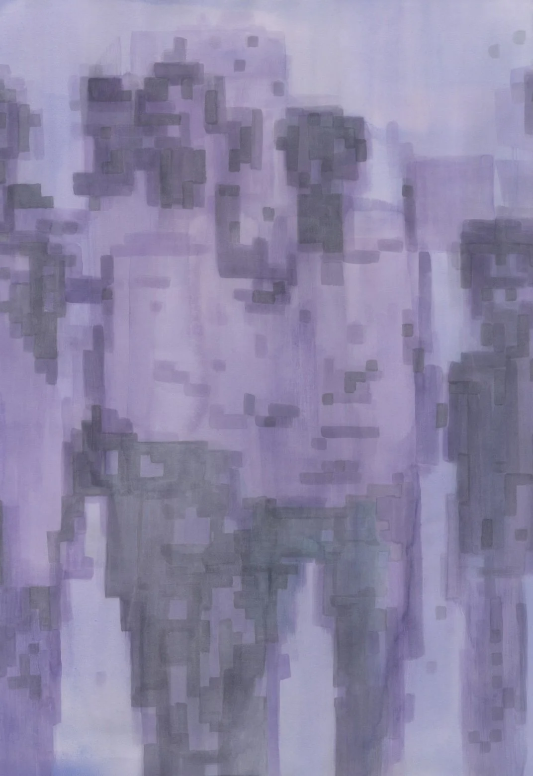 Crowd, 2025, watercolor on Arches paper, 30 × 22 inches