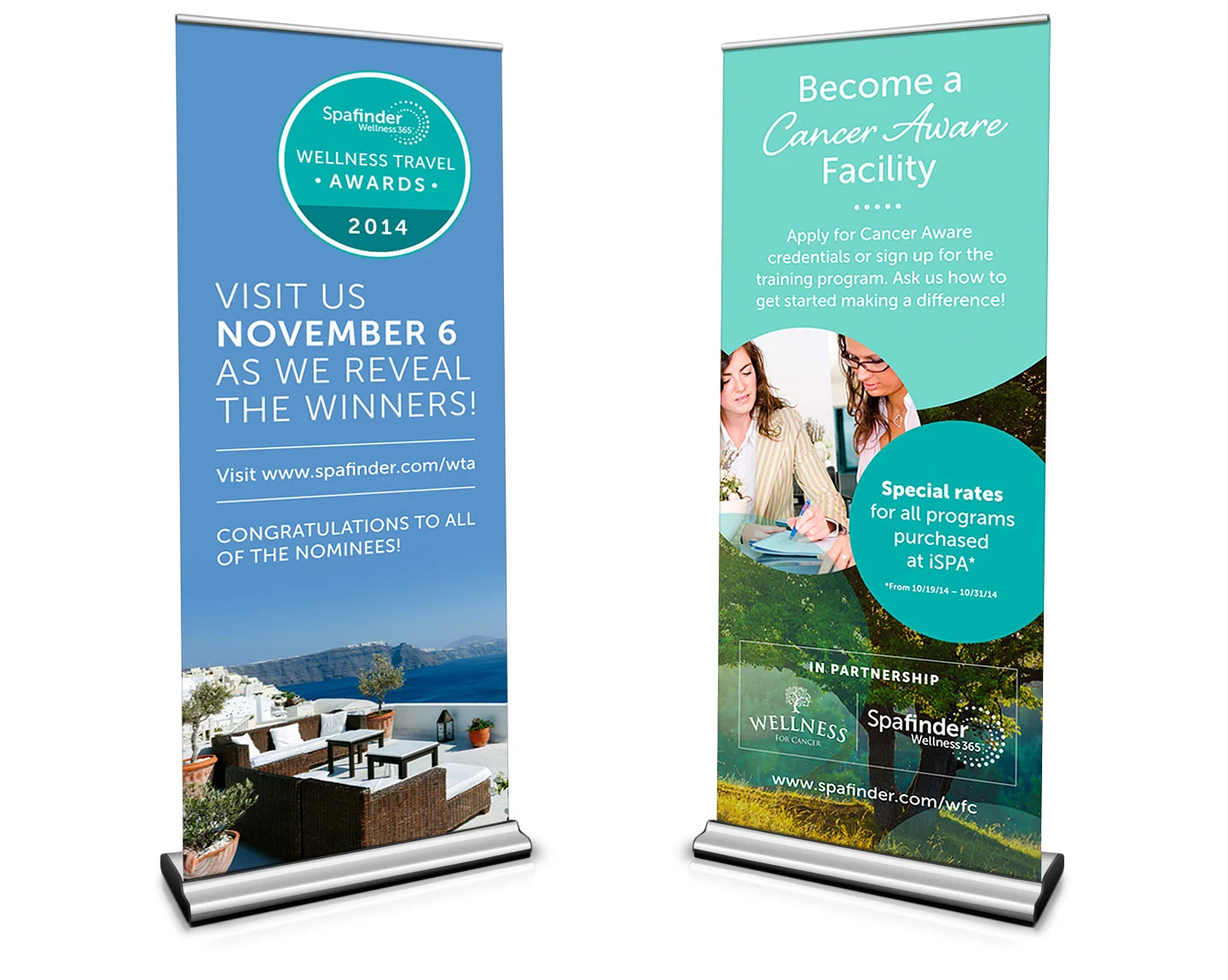 2.5'&nbsp;x 7' retractable banners for iSpa conference