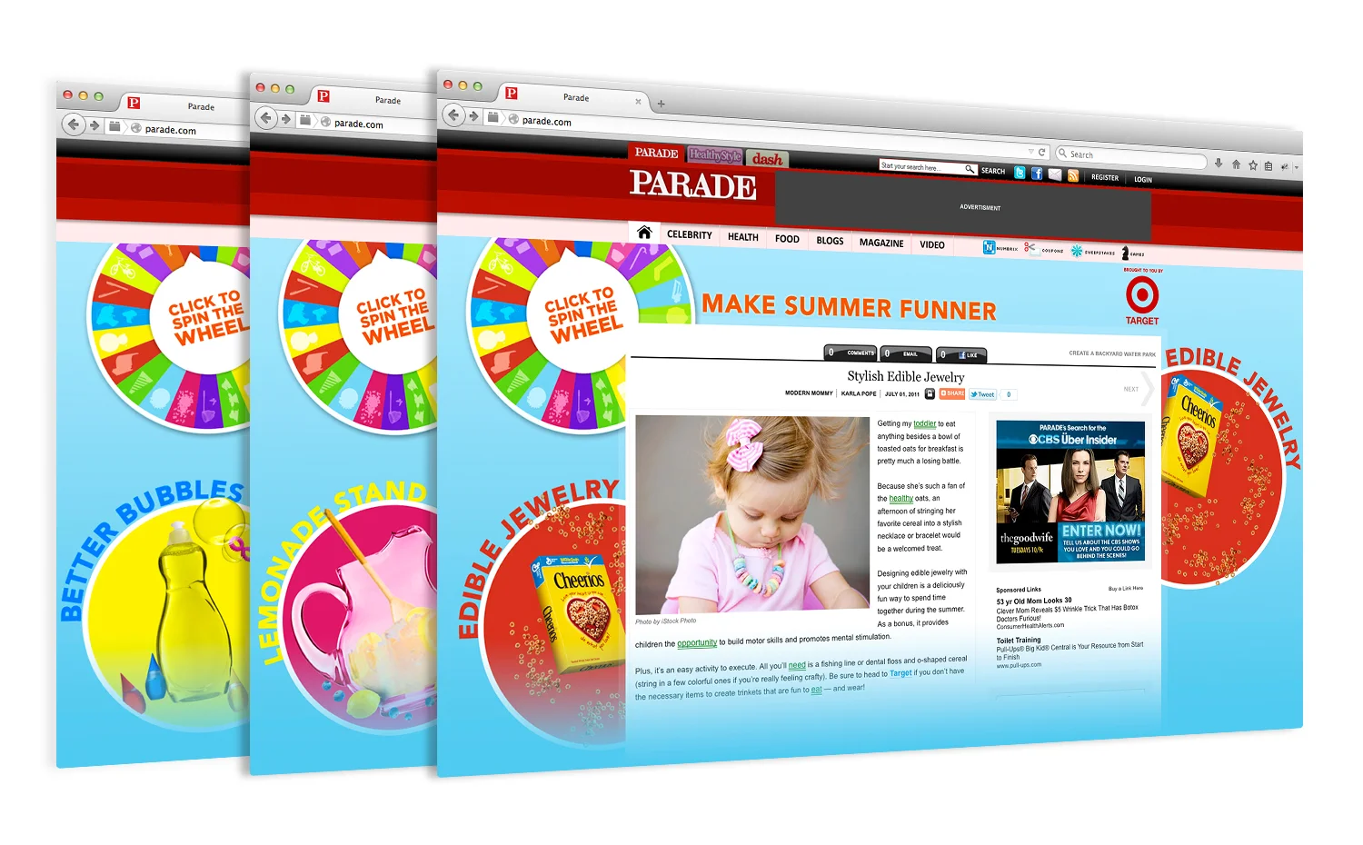 Background skin ads for Target and Parade.com&nbsp;campaign