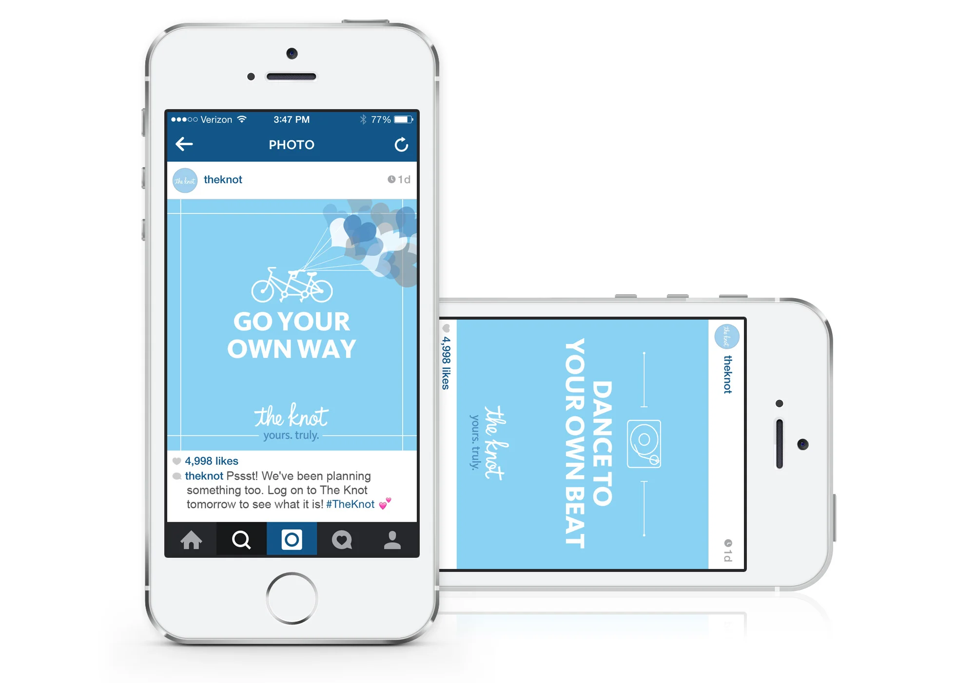 Promotional images&nbsp;for TheKnot.com site relaunch on&nbsp;Instagram