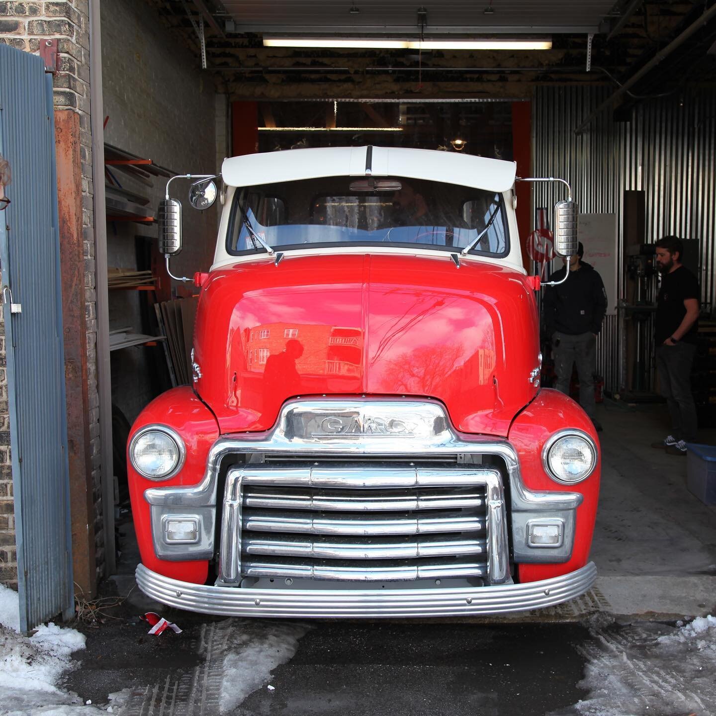 What better way to get in the Valentine&rsquo;s spirit than to watch this bright red 1954 GMC COE roll into our shop?! 😍 We&rsquo;re planning something big with @lovepop this spring in NYC. Something we think everyone &amp; their mother will love. S