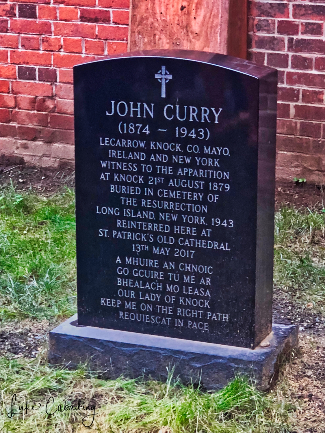 John Curry, one of the 15 witnesses to the apparition of the Virgin Mary in Knock, Ireland in 1879 was reinterred in the walled cemetery on the Basilica grounds after a Requiem Mass celebrated by Timothy Cardinal Dolan.
