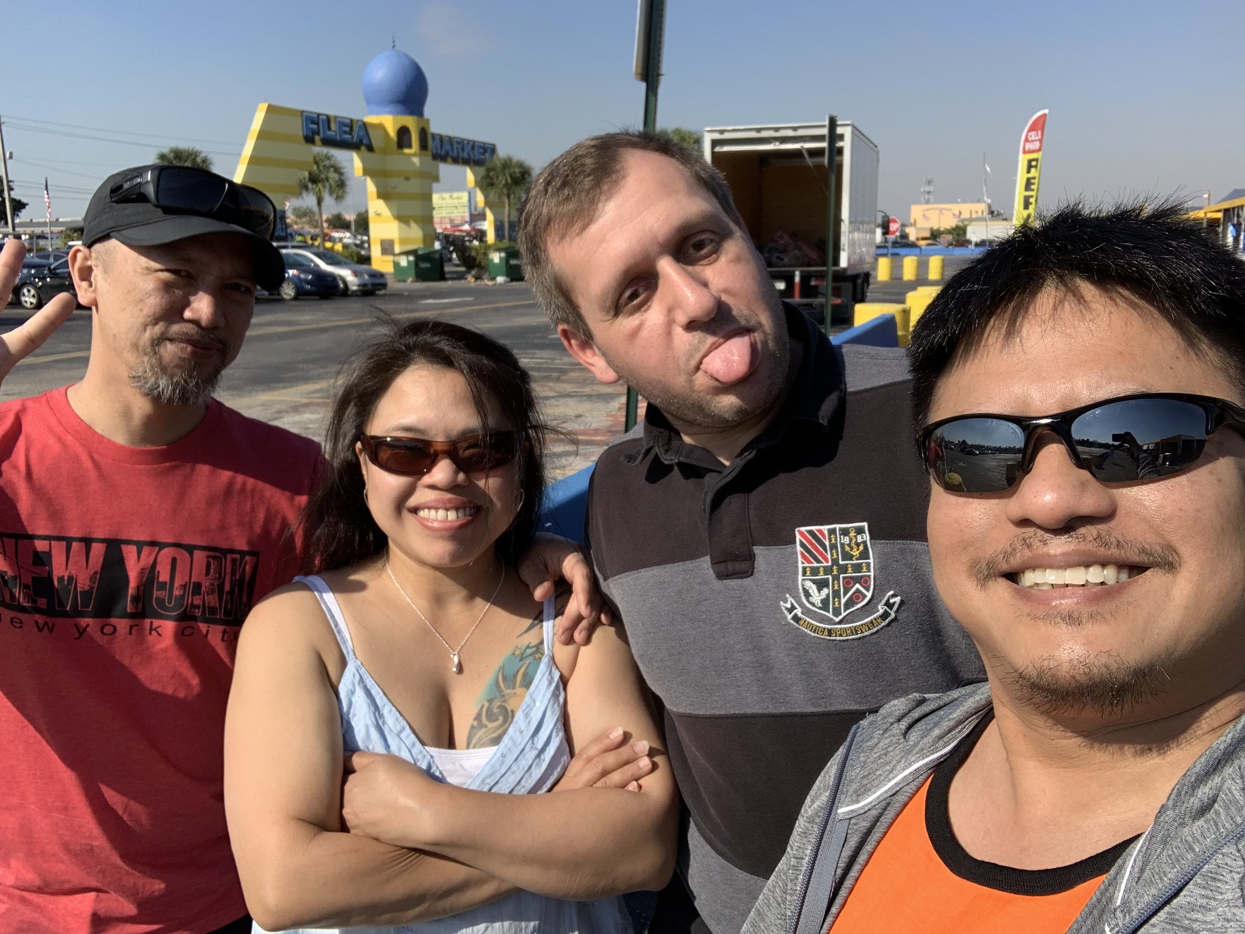 A brief moment of levity amidst the highly deserted parking lot.