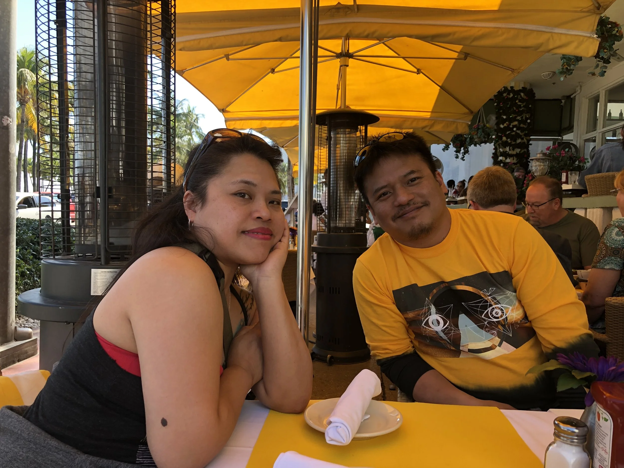 Having lunch at “The Majestic” hotel along South Beach.