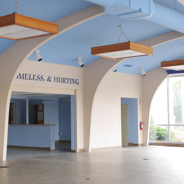 This a view of the multipurpose classroom prior to demolition starting.