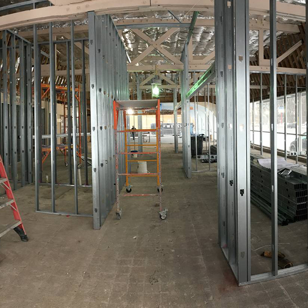 The office space room frames are up and complete!