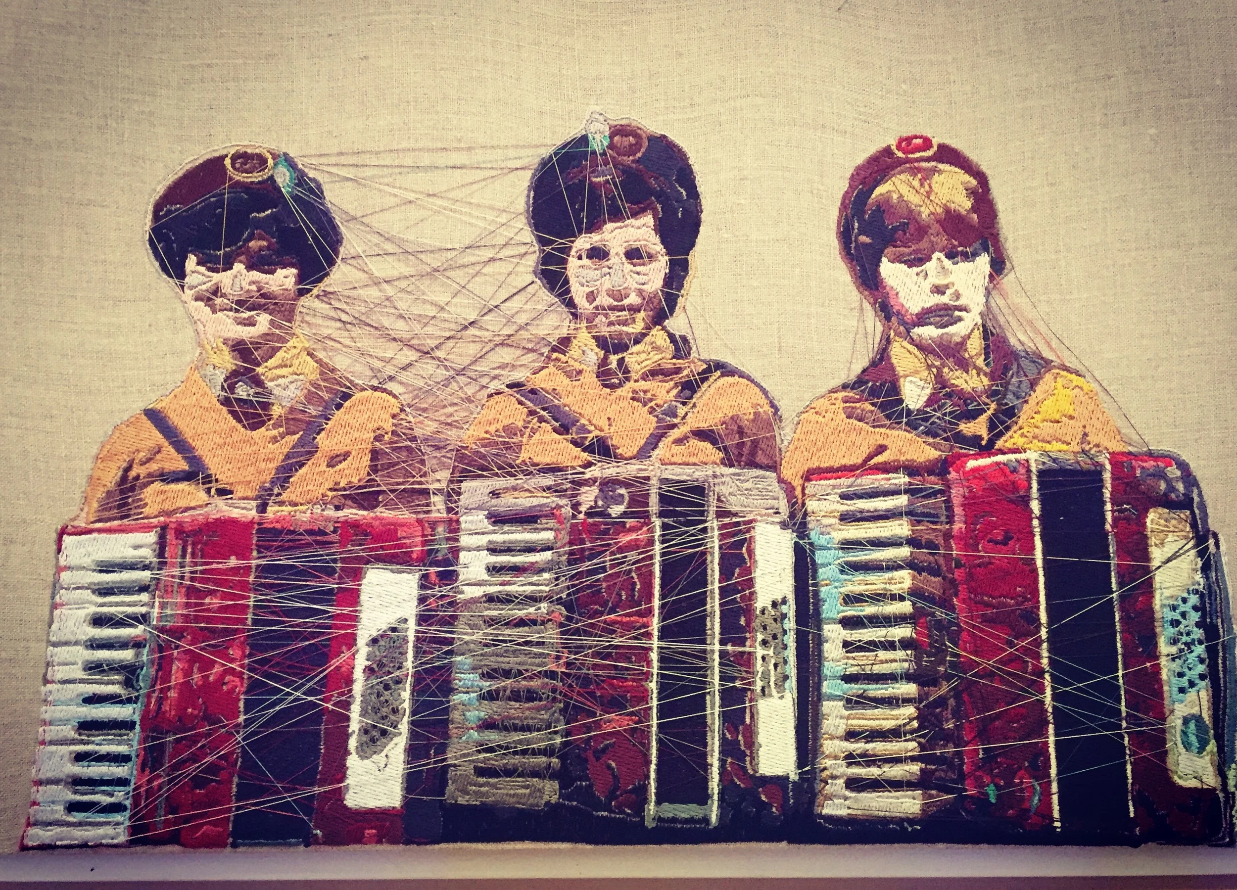    The Accordionists  In Private Collection 