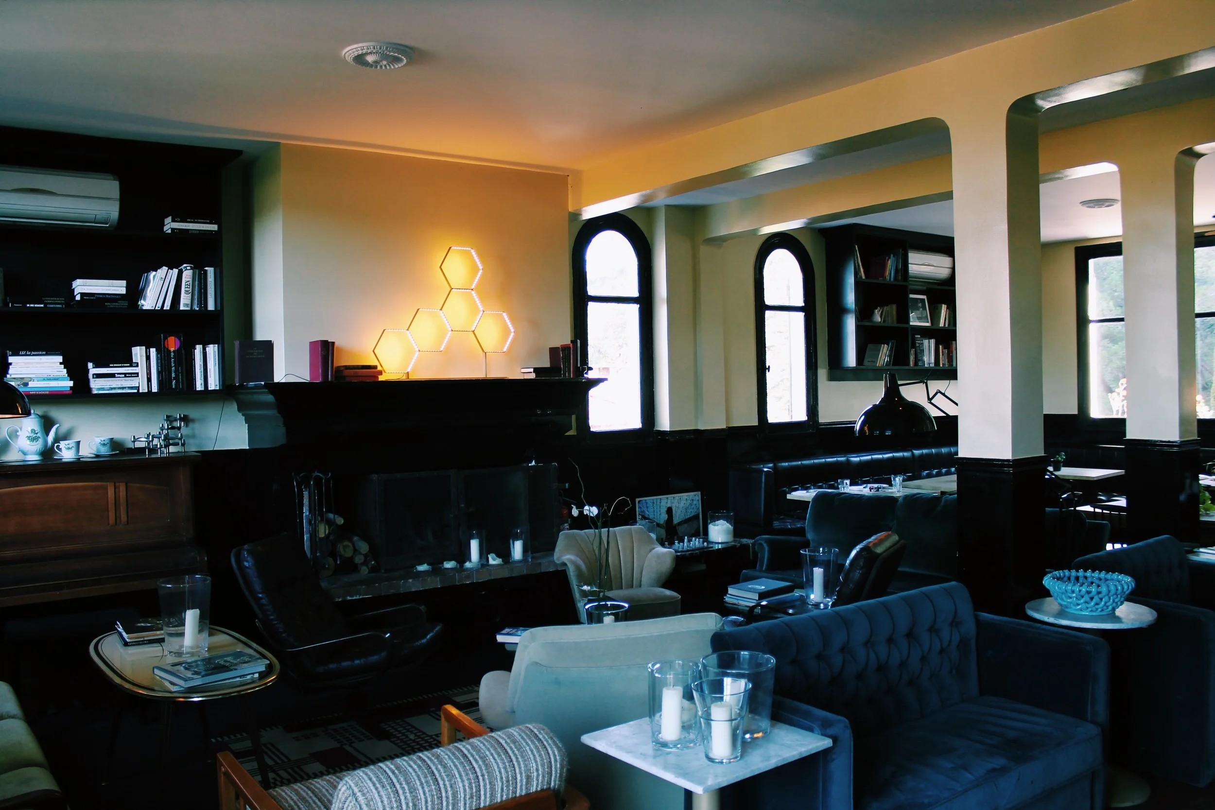 Fun eclectic hotel lounge.