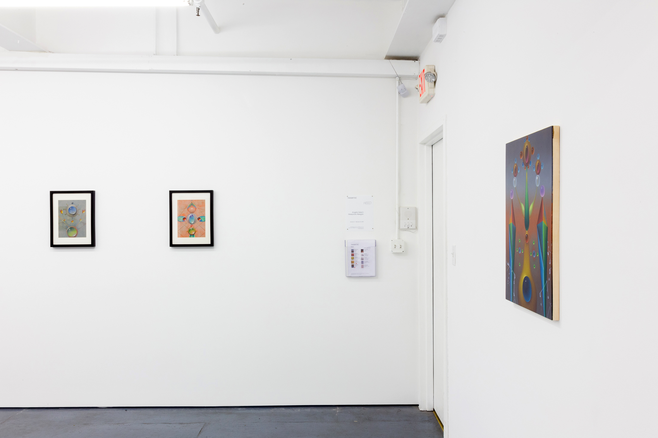  Installation view of Heed by Angela Heisch and Alessandro Keegan at Transmitter 