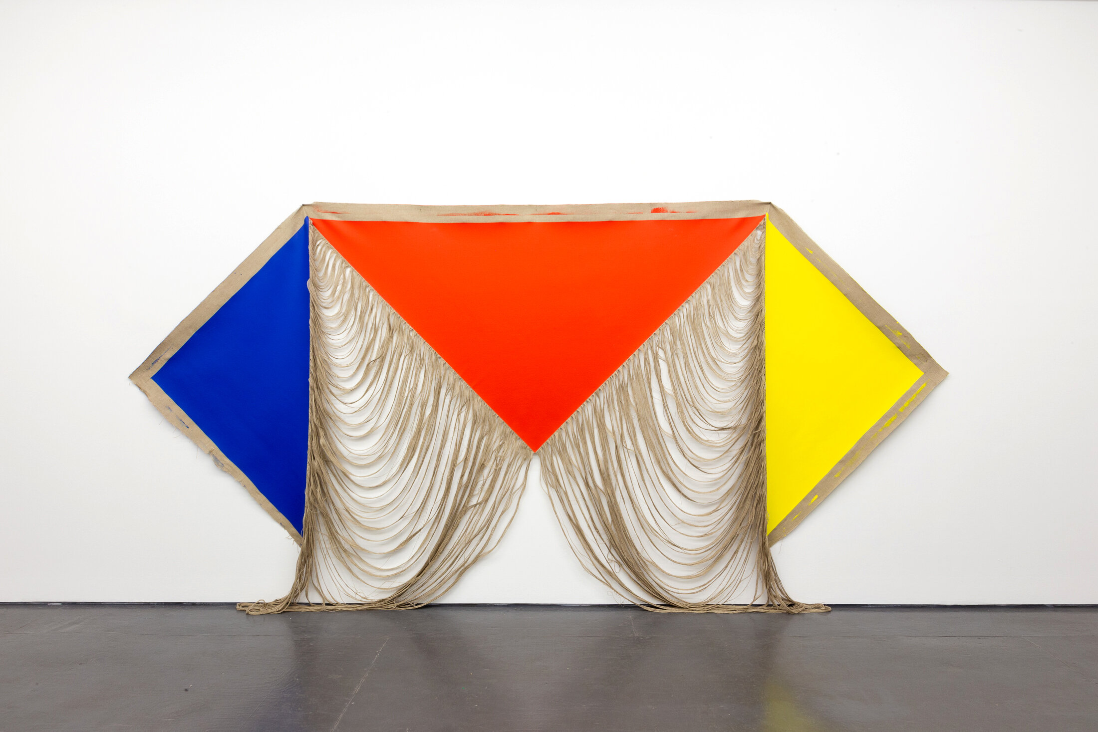  Lily de Bont  Red, yellow, blue  2019, acrylic on linen, 71 x 138 inches 