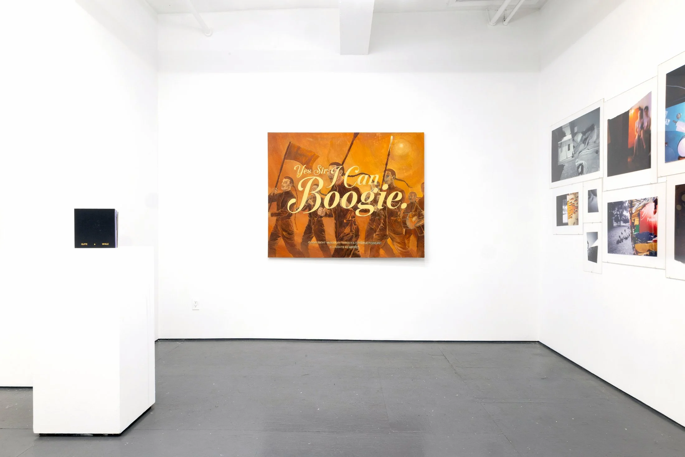  Installation of "Encapsulate In Transcendence" Works by Bart Was Not Here, Cansu Korkmaz, and Nazanin Noroozi  AFI’s Artist Community Network Group Exhibition, January 10–February 1, 2026. Photo by Carl Gunhouse 