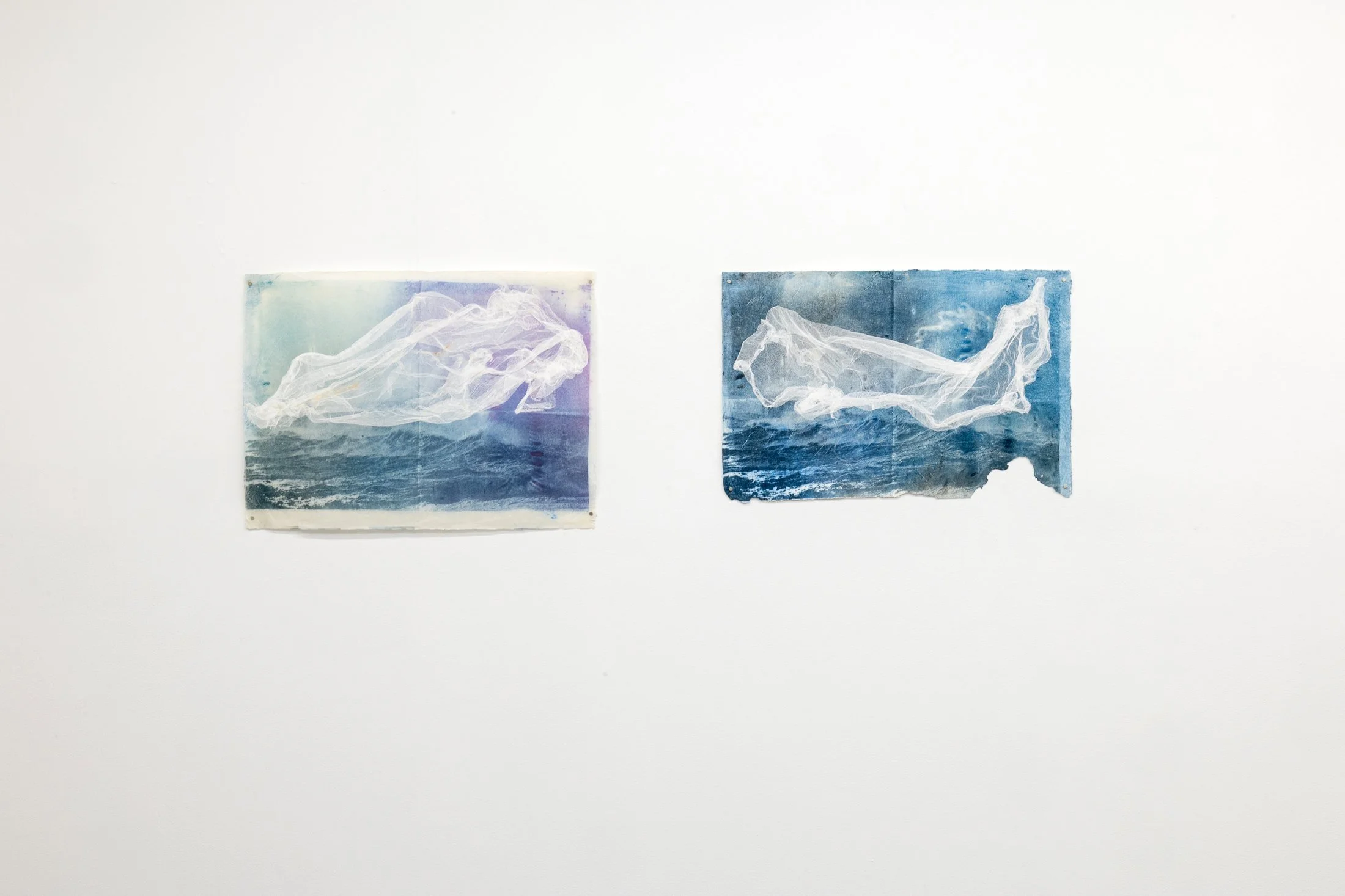  Installation of "Encapsulate In Transcendence" Works by Bart Was Not Here, Cansu Korkmaz, and Nazanin Noroozi  AFI’s Artist Community Network Group Exhibition, January 10–February 1, 2026. Photo by Carl Gunhouse 