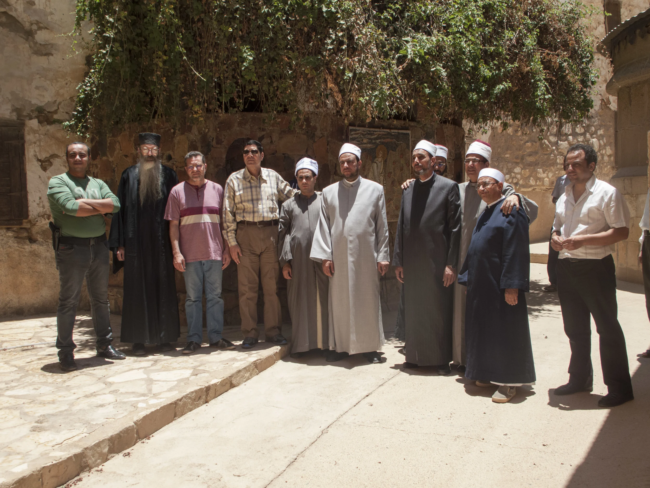The delegation stood for a group photograph at the Burning Bush.