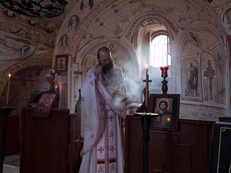 Liturgy inside the Chapel of Nativity of the Theotokos, Saint Catherine’s Monastery, Sinai