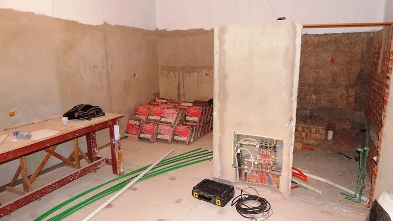 Restoration work on one of the cells