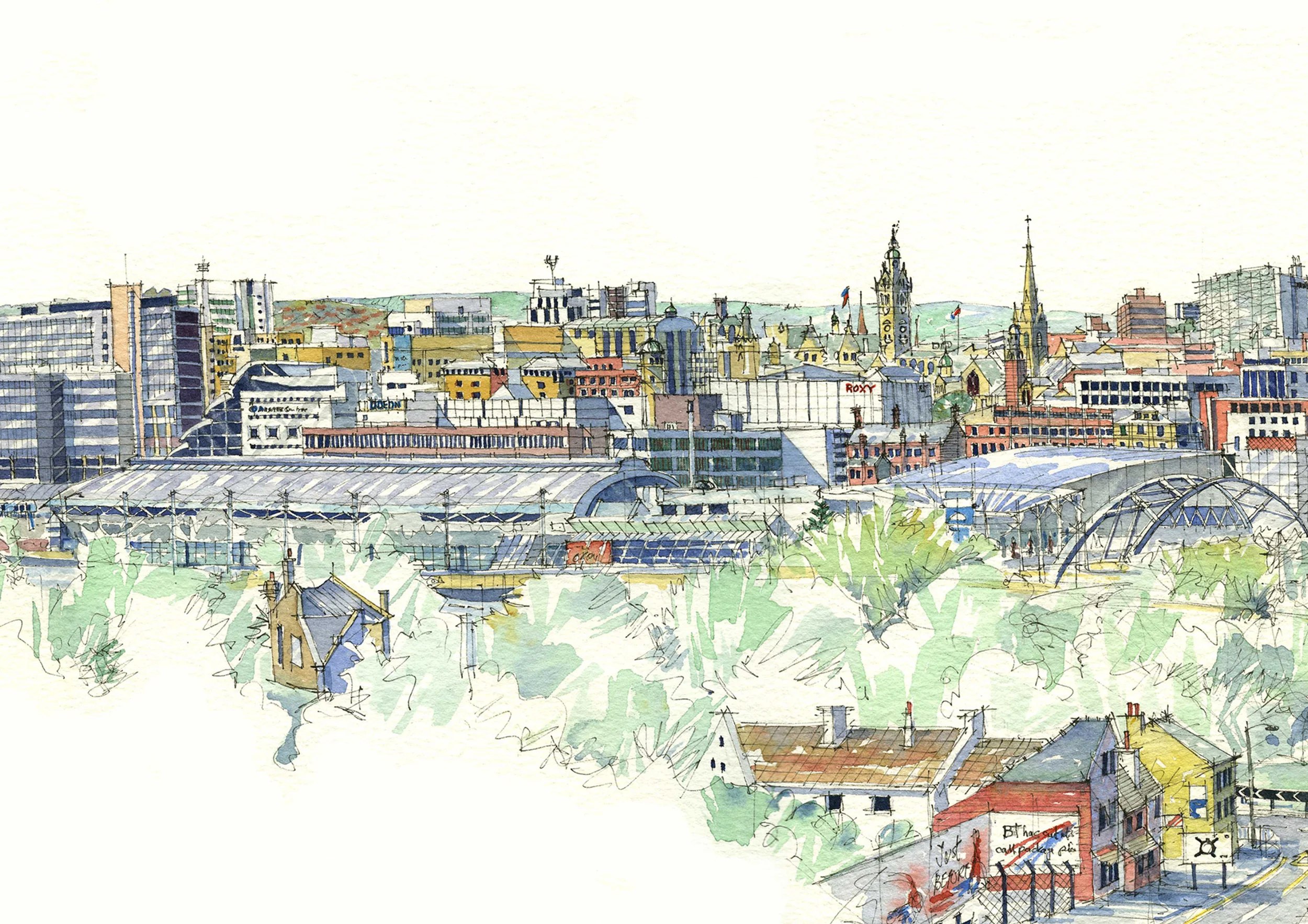 0001-BrynHughes-Artist-Painting-Sheffield-Skyline-01-Detail.jpg