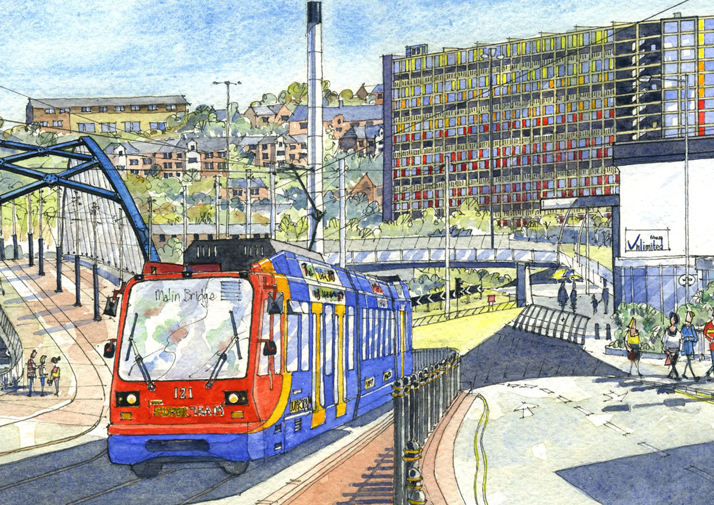 0063-BrynHughes-Artist-Painting-Sheffield-Tram-Commercial-St-01-Detail.jpg