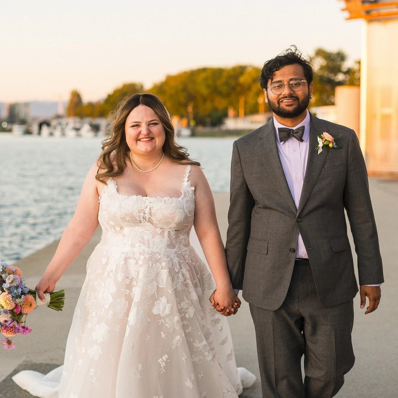 The perfect wedding day on the water at @ubcboathouse ! Abbey and Shami were glowing in love, the sun was shining bright, and everything went off without a hitch! 📸✨

Planning: @ncevents.vancouver 
Florals: @gardenpartyflowers 
Hair and Makeup: @fay