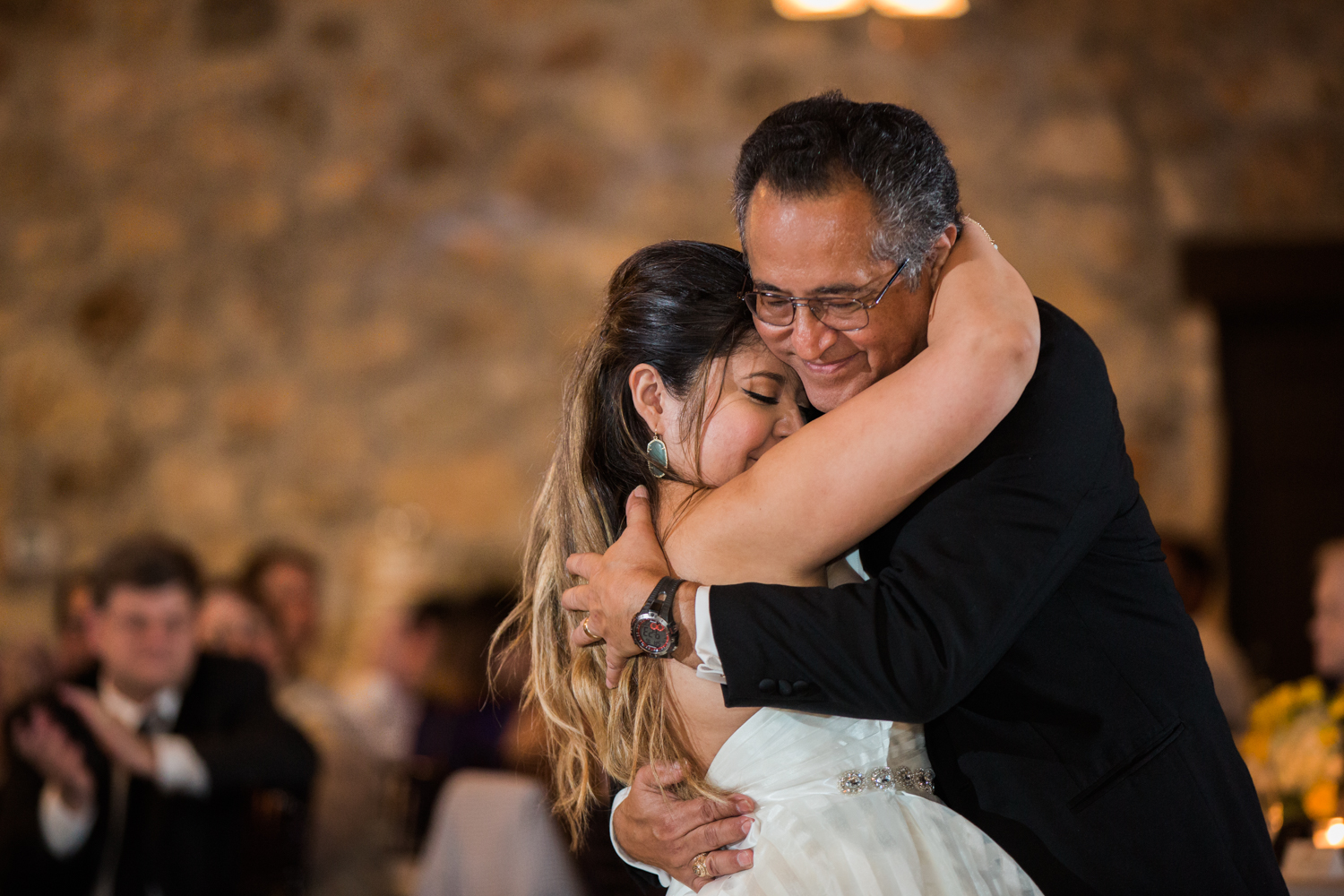 father and bride dancing