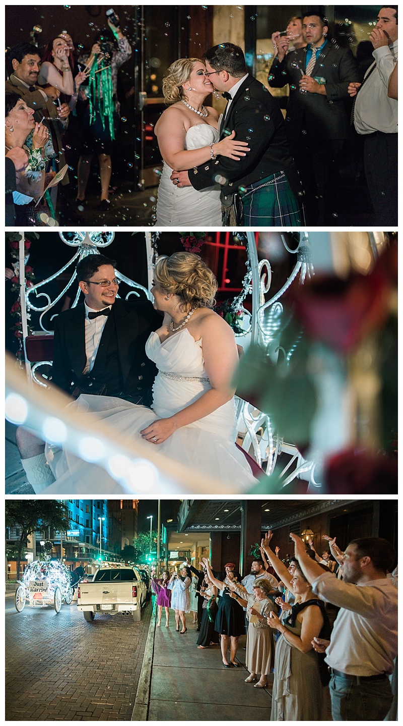 send off in carrage - san antonio wedding photographer
