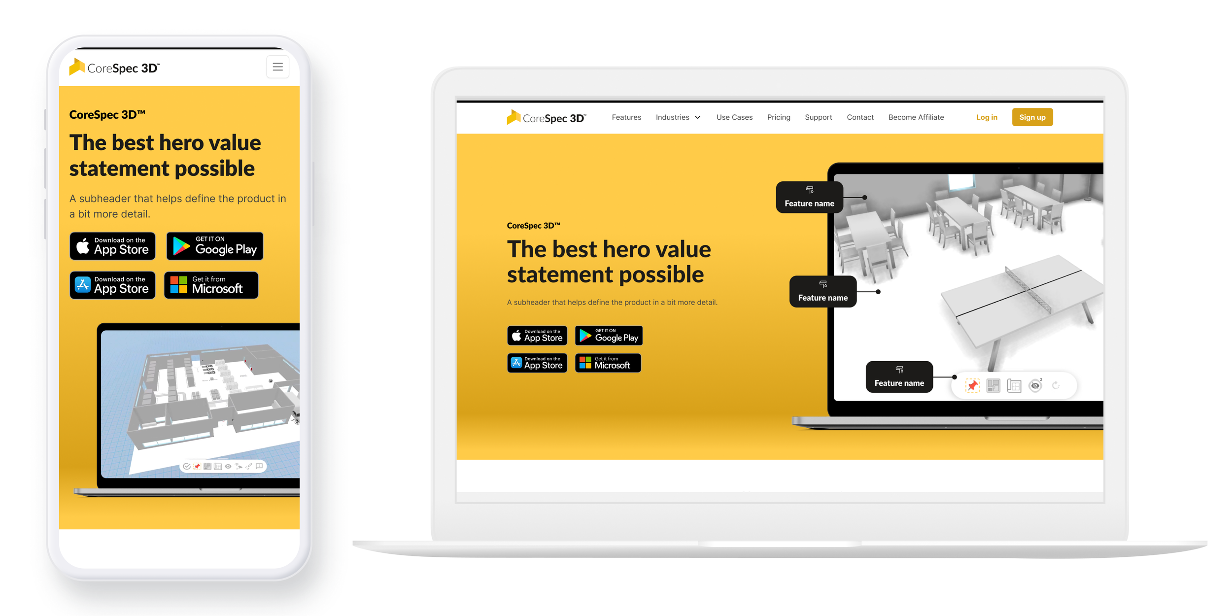 CoreSpec3D Marketing Website
