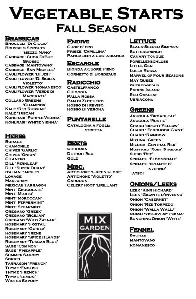 MIX Garden Fall Starts