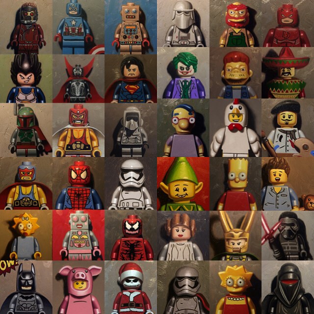 I got a little more than half way to my goal of making a book. Did over 70 lego paintings this year aside from my solo show and other group show stuff. Hopefully I can be more productive this coming new year. Thank you all of you for the support. Hap