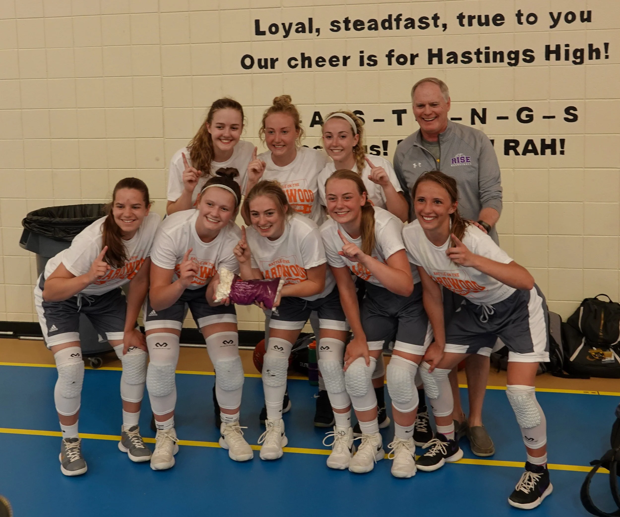 They (MN Rise) were the champions of the Battle on the Hardwood Tournament held in Hastings. My lovely granddaughter is at the end of the front row with the coach directly behind her.