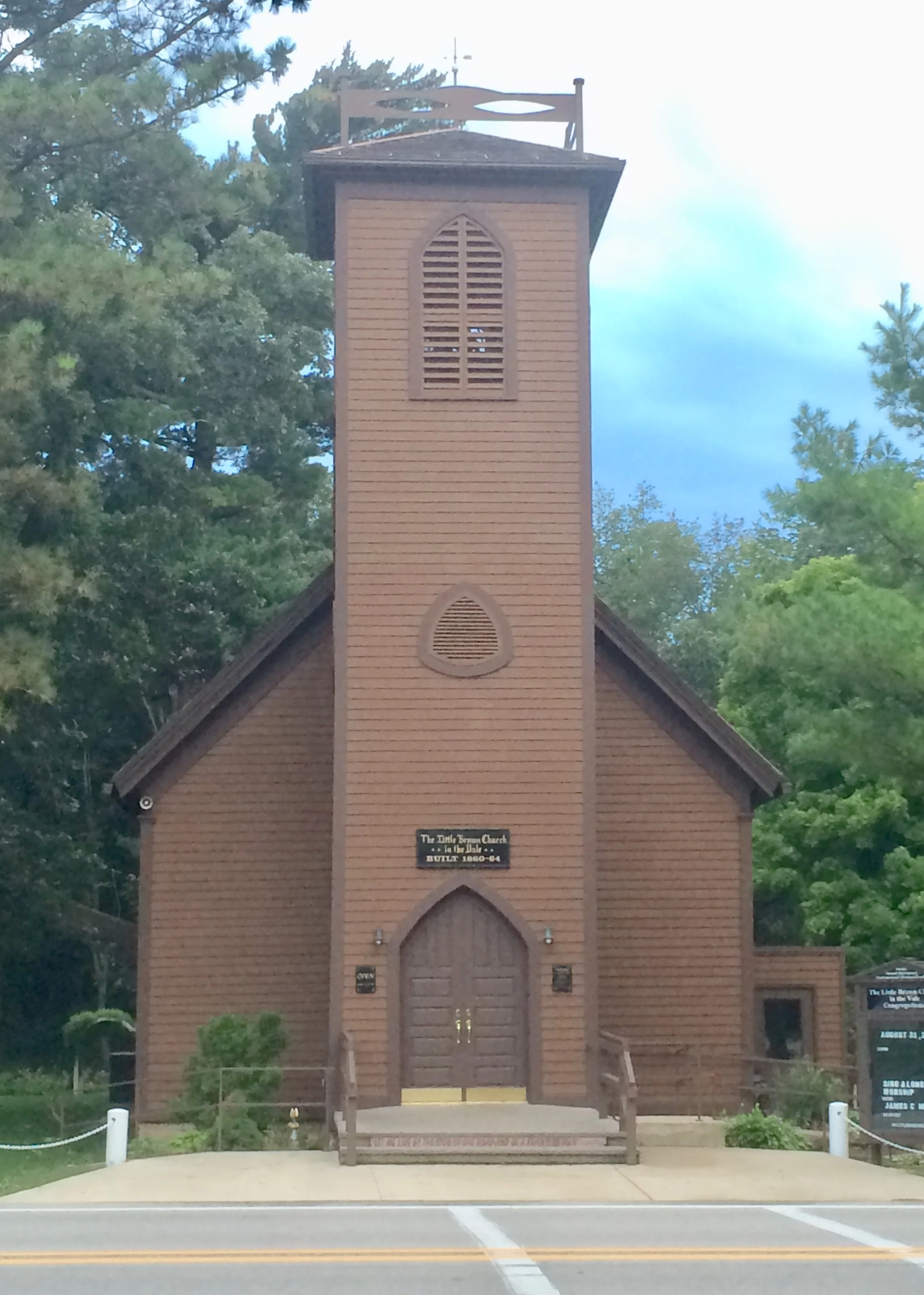 The Little Brown Church in the Vale in Nashua, Iowa, has hosted 75,000 weddings.