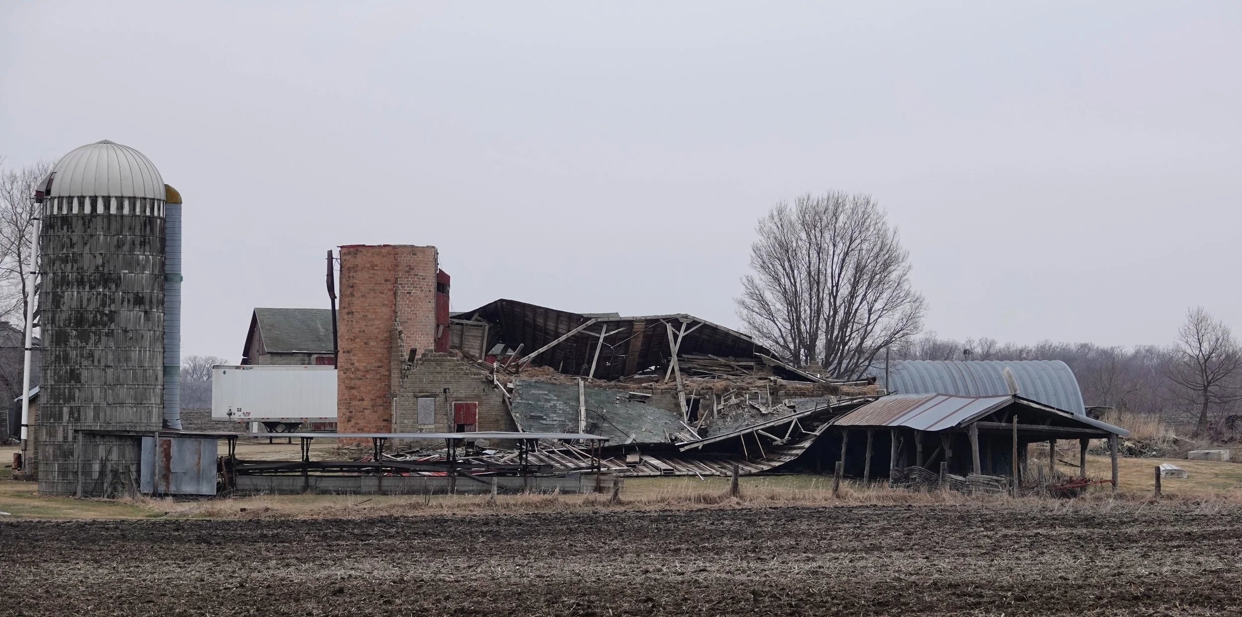 Time has knocked the wind out of this barn.