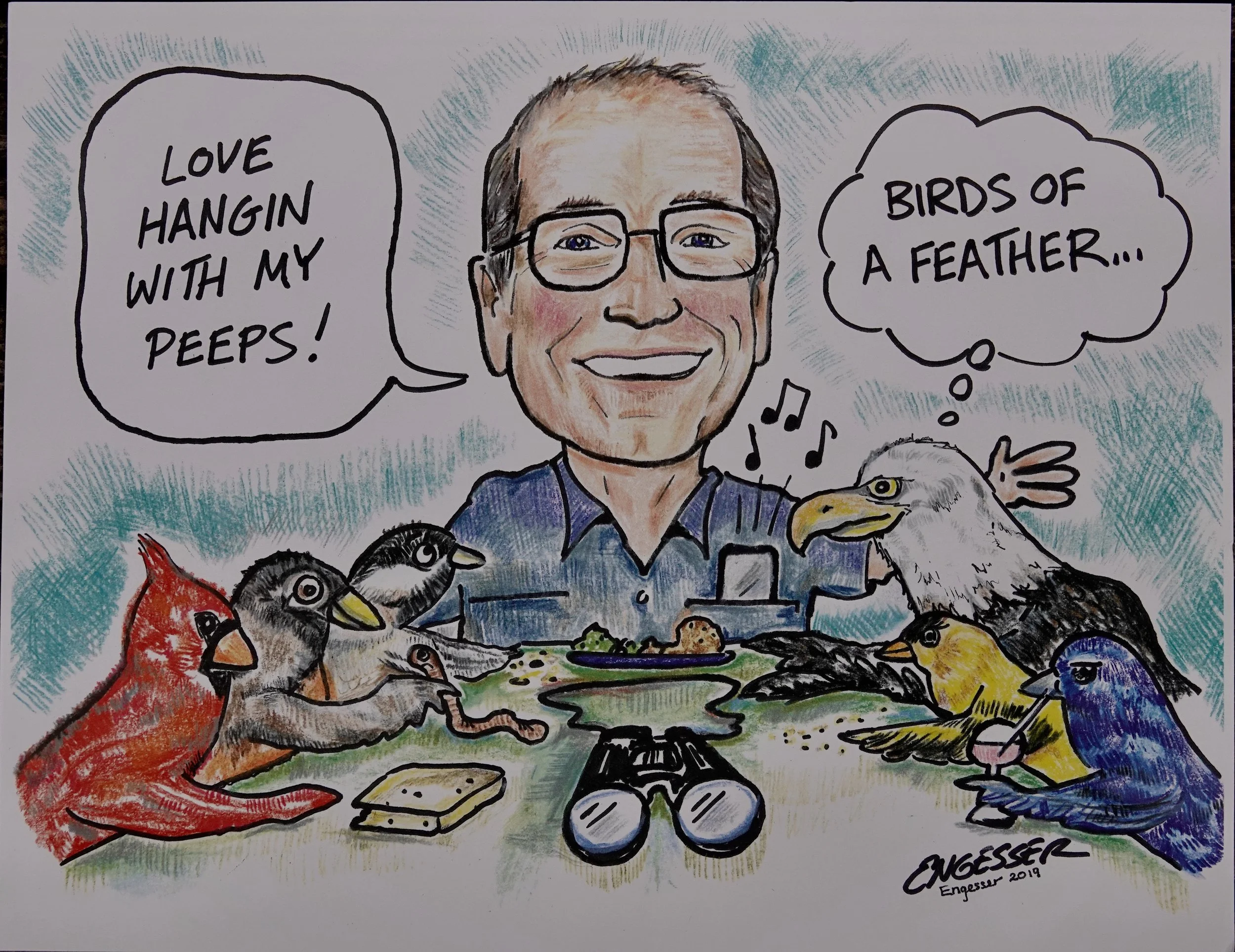 This drawing of the Ol’ Birdbrain, also known as Al Batt, was done by Joe Engesser of Red Wing.