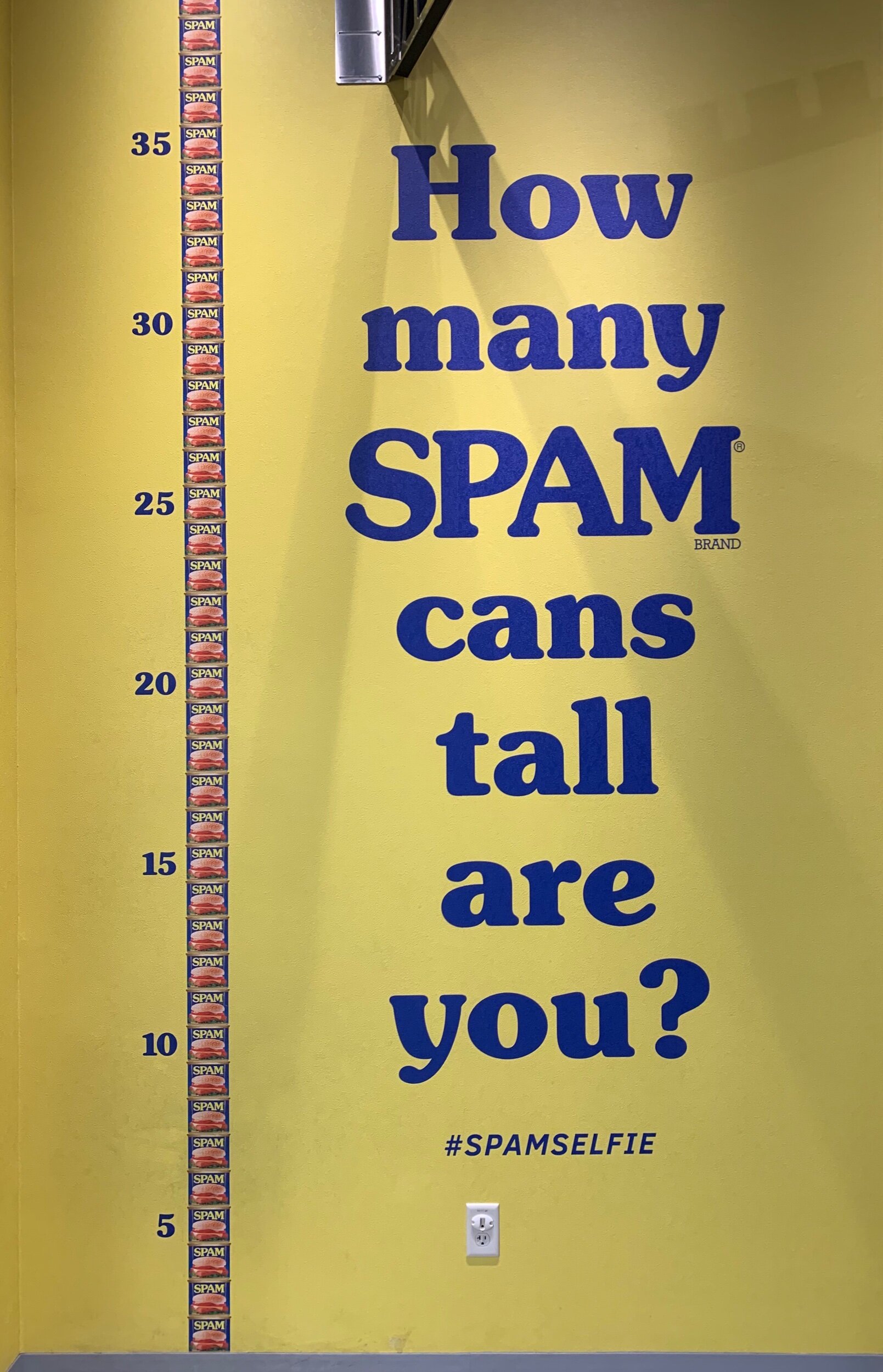 I learned at the SPAM museum in Austin, Minnesota, that I’m 24 SPAM cans tall.