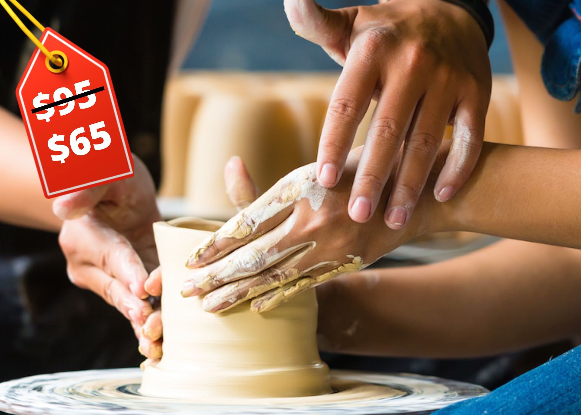 90 Min Pottery Wheel Throw Class - Creative Hands Studio