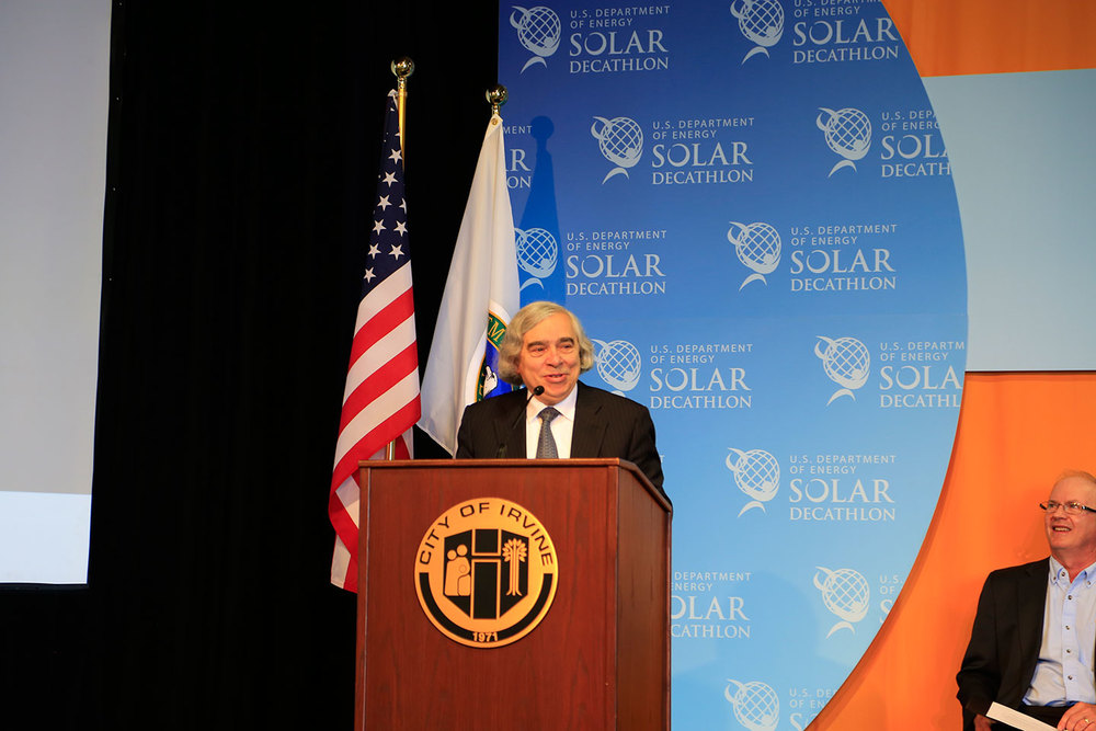 U.S. Secretary of Energy, Dr. Moniz giving his speech.