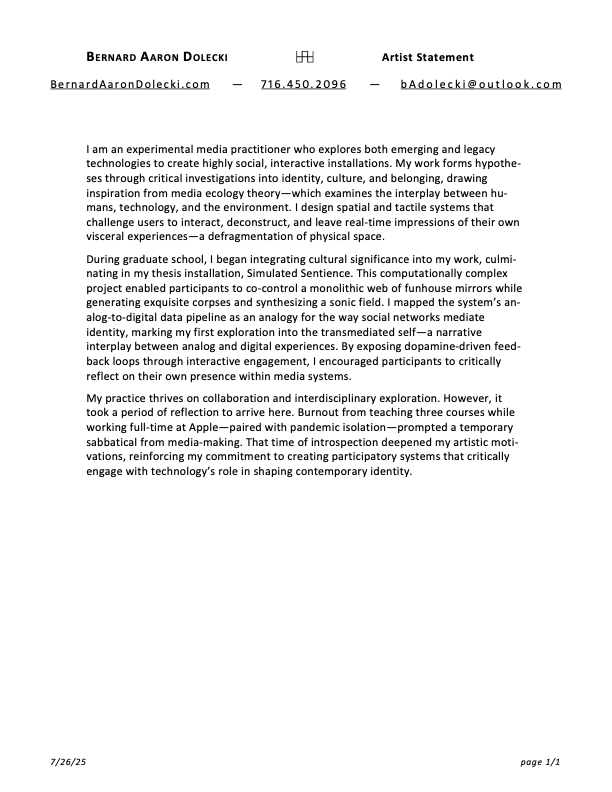 Artist Statement