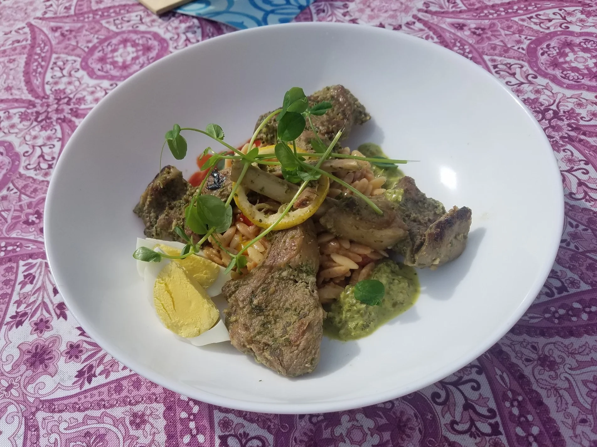 Past Special: Lamb lollipops over an Orzo salad